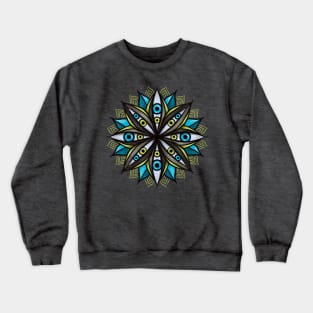 Weird Eyes With Double Iris Flower Mandala Crewneck Sweatshirt